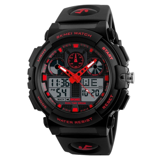 SKMEI 1270 Montre numérique à double affichage étanche pour homme, montre de sport de plein air, Rouge, Vert, Bleu, Gris, Doré