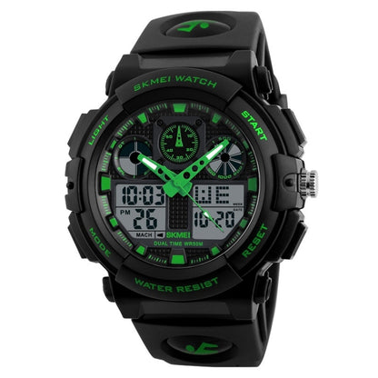 SKMEI 1270 Montre numérique à double affichage étanche pour homme, montre de sport de plein air, Rouge, Vert, Bleu, Gris, Doré