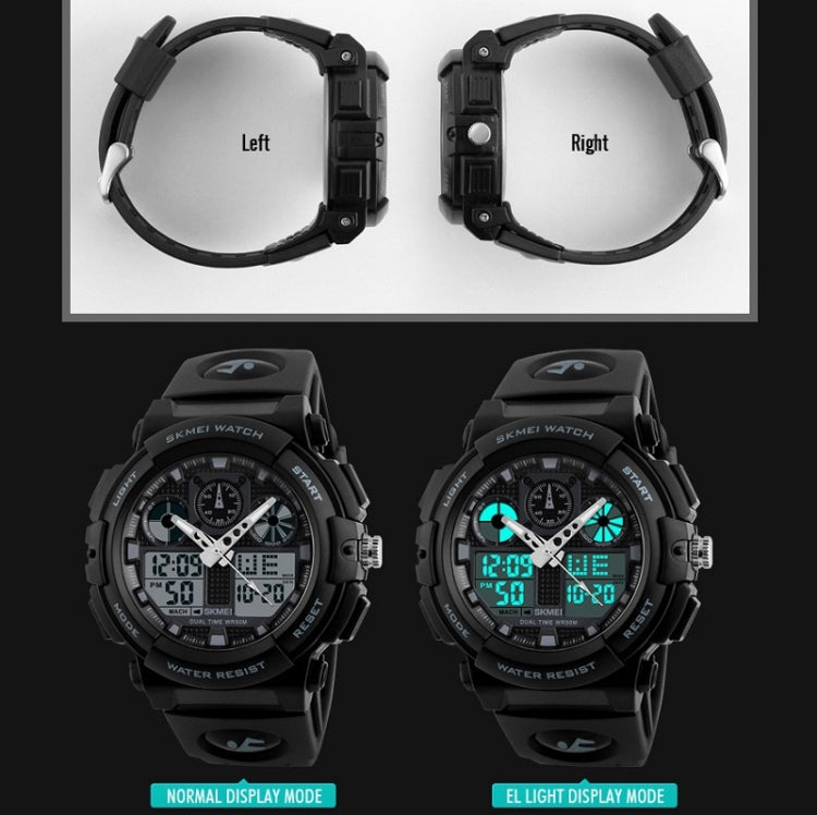 SKMEI 1270 Montre numérique à double affichage étanche pour homme, montre de sport de plein air, Rouge, Vert, Bleu, Gris, Doré