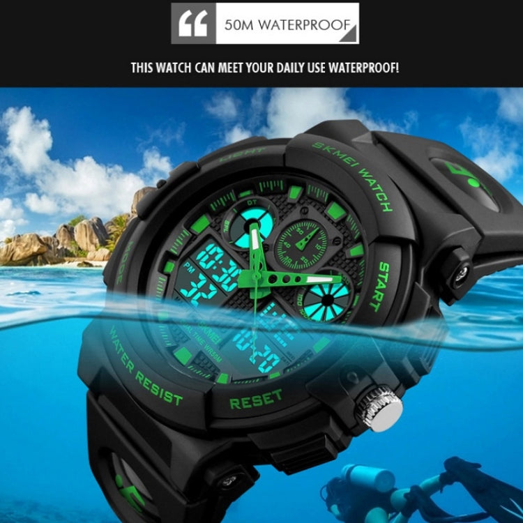 SKMEI 1270 Montre numérique à double affichage étanche pour homme, montre de sport de plein air, Rouge, Vert, Bleu, Gris, Doré
