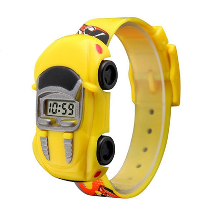 SKMEI 1241 Montre numérique pour enfants Motif voiture de dessin animé Mignonne à la mode, jaune, rouge, bleu, noir, bleu clair