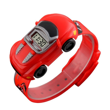 SKMEI 1241 Montre numérique pour enfants Motif voiture de dessin animé Mignonne à la mode, jaune, rouge, bleu, noir, bleu clair