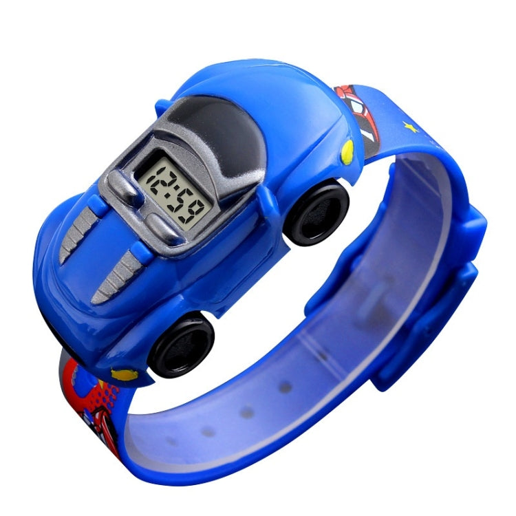 SKMEI 1241 Montre numérique pour enfants Motif voiture de dessin animé Mignonne à la mode, jaune, rouge, bleu, noir, bleu clair
