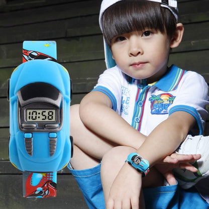 SKMEI 1241 Montre numérique pour enfants Motif voiture de dessin animé Mignonne à la mode, jaune, rouge, bleu, noir, bleu clair
