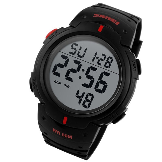 SKMEI 1068 Montre numérique de sport homme étanche pour l'extérieur, montre de mode pour étudiant, rouge, vert, bleu, noir, titane, or, vert armée