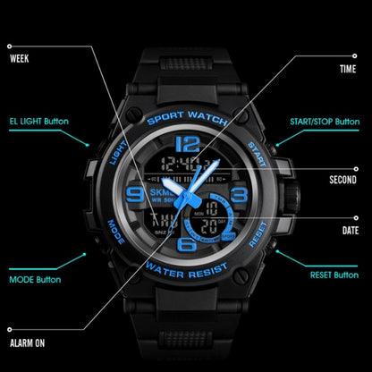 SKMEI 1452 Montre électronique de sport de plein air Montre multifonctionnelle étanche, Rouge, Bleu, Noir, Doré, Abricot, Vert Armée