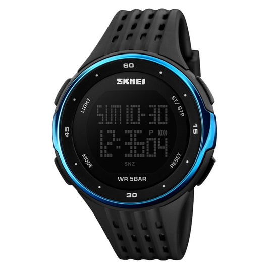SKMEI 1219 Montre électronique multifonctionnelle pour hommes, Montre de sport de plein air, Vert, Bleu, Noir, Or rose, Argent