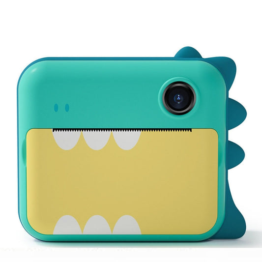 P1 No Card Children Instant Camera 1200W Front And Rear Dual-Lens Mini Print Photographic Digital Camera Toy(Green Dinosaur), Green Dinosaur No Card, Pink Cat No Card, Green Dinosaur 16GB, Pink Cat 16GB, Green Dinosaur 32GB, Pink Cat 32GB