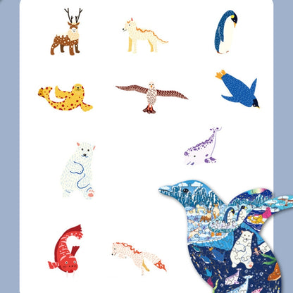 Children Intelligence Early Education Toy Animal Puzzle, Penguin, Lion, Triceratops, Whale, Panda, Elephant