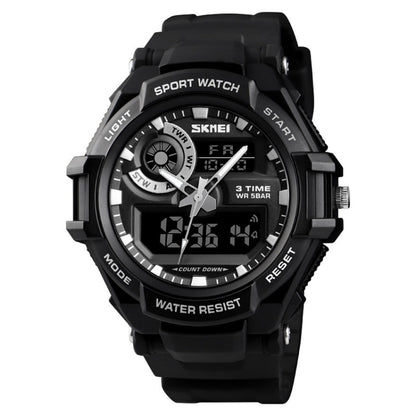 SKMEI 1357 Mens Multifunctional Sports Digital Watch Student Waterproof Watch, Red, Blue, Black