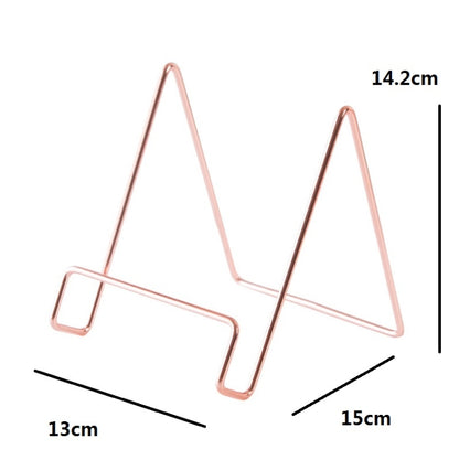 4 PCS Desktop Iron Art Plating Bracket for iPad / CD Display / Cookbook / Plate, Golden, Rose Gold