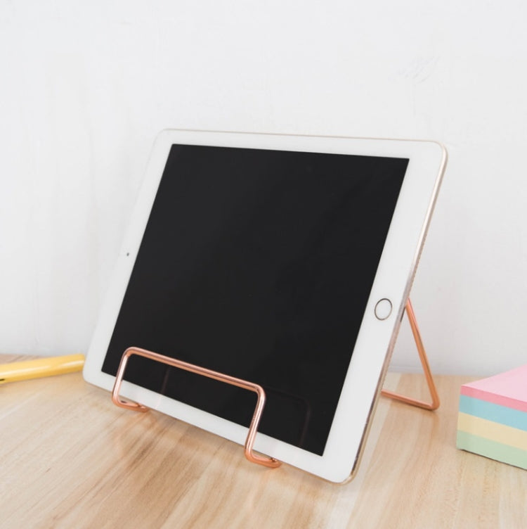 4 PCS Desktop Iron Art Plating Bracket for iPad / CD Display / Cookbook / Plate, Golden, Rose Gold