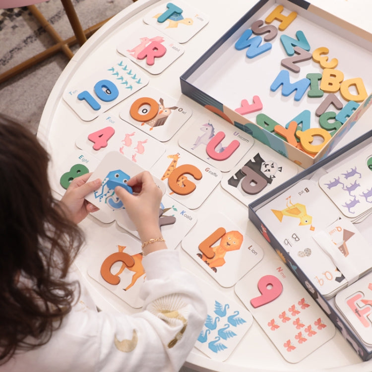 XHN-001 Carte cognitive d'association lettres-chiffres Puzzle 3D double face Jouet éducatif pour enfants, Puzzle 3D double face XHN-001