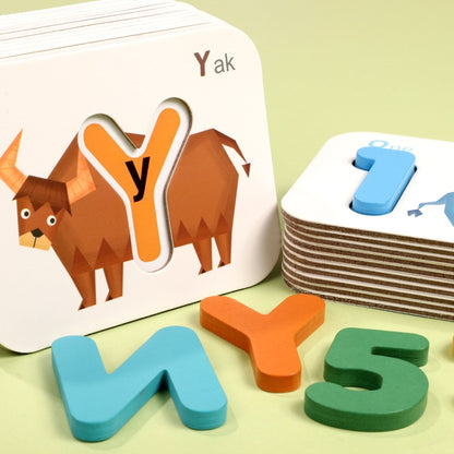 XHN-001 Carte cognitive d'association lettres-chiffres Puzzle 3D double face Jouet éducatif pour enfants, Puzzle 3D double face XHN-001