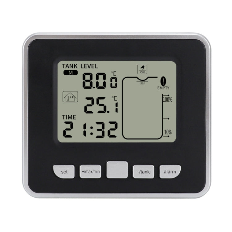 Jauge de niveau d'eau électronique ultrasonique multifonctionnelle TS-FT002 avec thermomètre de température intérieure et affichage de l'horloge, TS-FT002