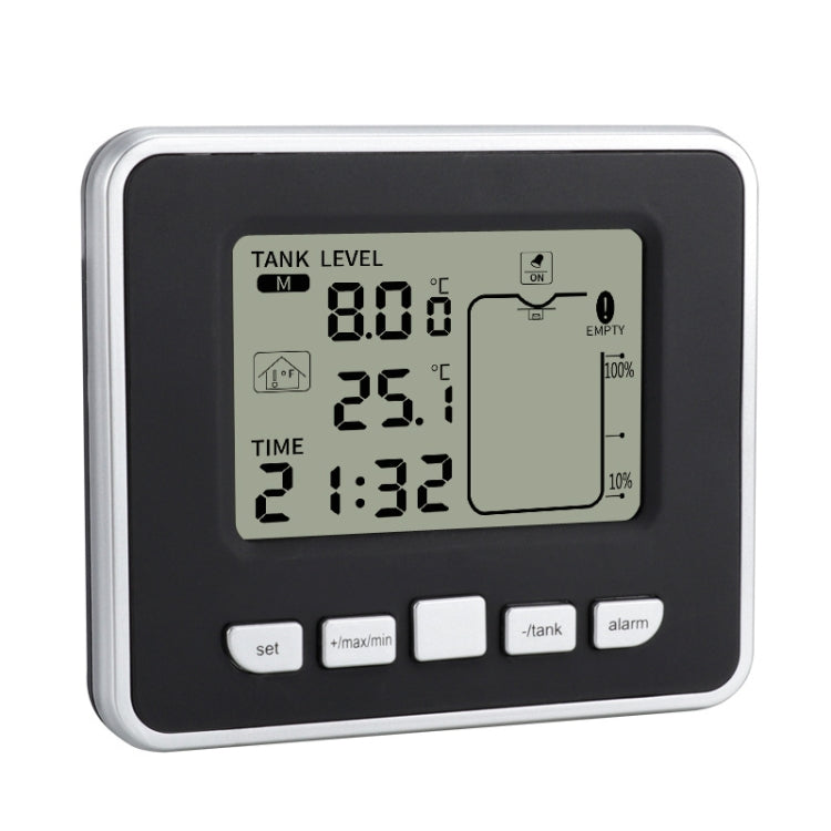 Jauge de niveau d'eau électronique ultrasonique multifonctionnelle TS-FT002 avec thermomètre de température intérieure et affichage de l'horloge, TS-FT002