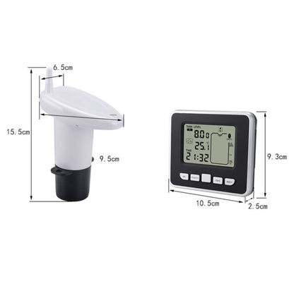 Jauge de niveau d'eau électronique ultrasonique multifonctionnelle TS-FT002 avec thermomètre de température intérieure et affichage de l'horloge, TS-FT002
