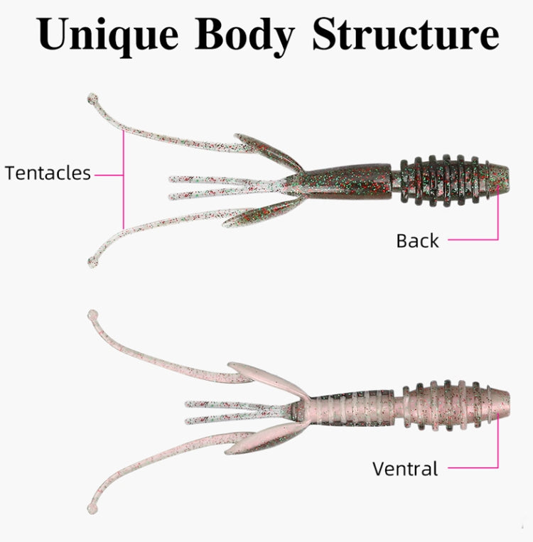 12 in 1 Salted Shrimp Type Fishy Lure Soft Bait Soft, 88mm/2.2g (12pcs/bag)