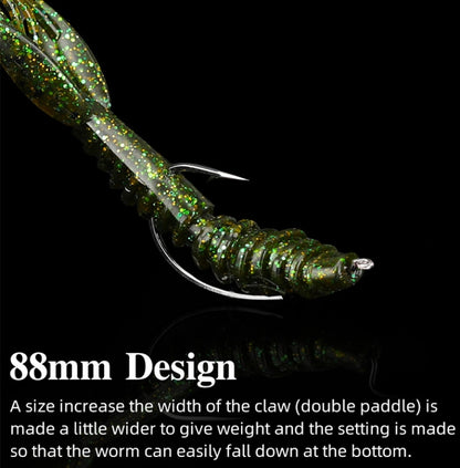 12 in 1 Salted Shrimp Type Fishy Lure Soft Bait Soft, 88mm/2.2g (12pcs/bag)