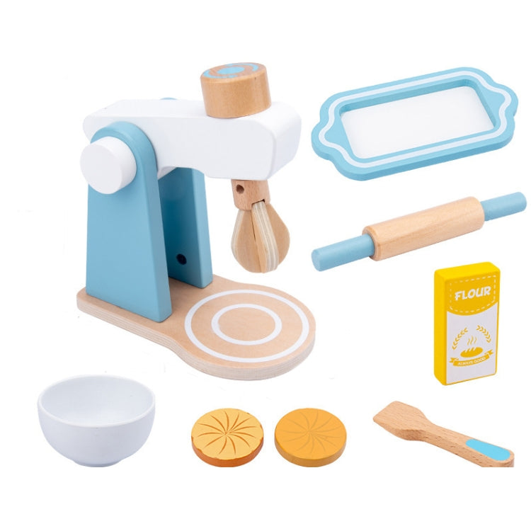 Children Simulation Kitchen Set Baby Wooden Food Cutting Pretend Play Toy, Bread Maker, Coffee Machine, Juicer, Blender, Mini Oven, Delicious Salad Set, Waffles