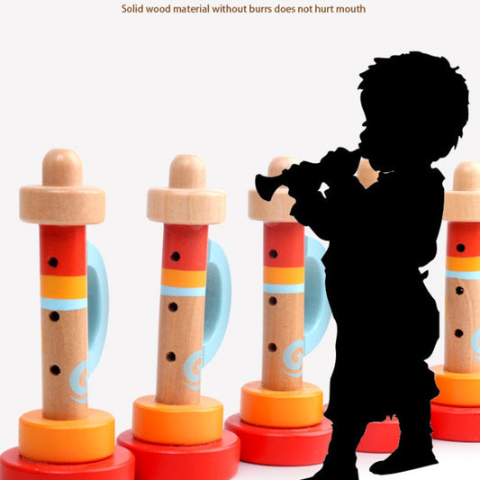 Lot de 2 sifflets musicaux en bois pour l'éveil des enfants.