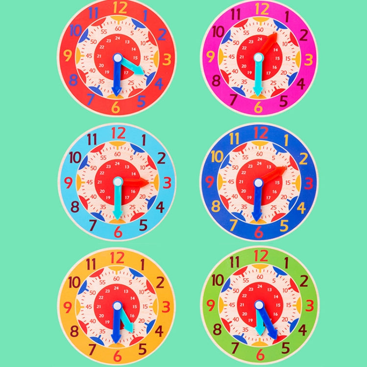 KBX-974 5 PCS Time Cognition Digital Clock Children Early Education Toy, Red, Rose Red, Sky Blue, Royal Blue, Green, Orange