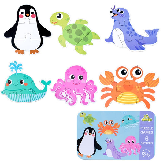 Coffret de puzzles éducatifs DUOQU pour enfants, animaux marins, dinosaures, animaux sauvages, animaux de la ferme, transports