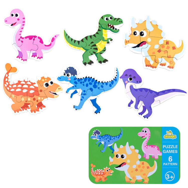 DUOQU Children Early Education Picture Puzzle Toy Box Set, Ocean Animal, Dinosaur, Wild Animal, Livestock  Animal, Transportation