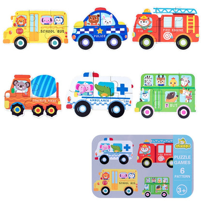 DUOQU Children Early Education Picture Puzzle Toy Box Set, Ocean Animal, Dinosaur, Wild Animal, Livestock  Animal, Transportation