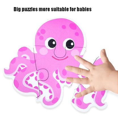 DUOQU Children Early Education Picture Puzzle Toy Box Set, Ocean Animal, Dinosaur, Wild Animal, Livestock  Animal, Transportation