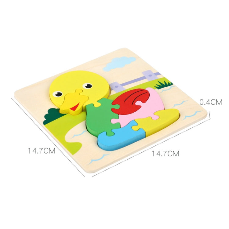 4 PCS / Sets Of Children Early Education Three-Dimensional Wooden Animal Puzzle Toys, Tiger + Kitten + Submarine + Ambulance, Elephant + Hippo + Whale + Ocean Fish, Panda + Bear + Rocket + Ship, Duck + Dragonfly + Rhino + Pony