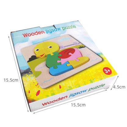 4 PCS / Sets Of Children Early Education Three-Dimensional Wooden Animal Puzzle Toys, Tiger + Kitten + Submarine + Ambulance, Elephant + Hippo + Whale + Ocean Fish, Panda + Bear + Rocket + Ship, Duck + Dragonfly + Rhino + Pony