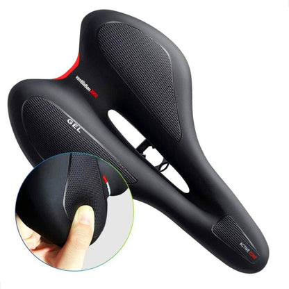 Selle de vélo en GEL de silicone pour VTT, Noire Rouge, Noire Jaune, Noire Bleue