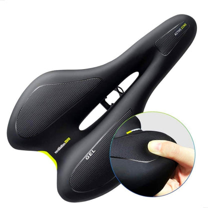 Selle de vélo en GEL de silicone pour VTT, Noire Rouge, Noire Jaune, Noire Bleue