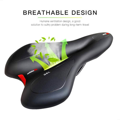 Selle de vélo en GEL de silicone pour VTT, Noire Rouge, Noire Jaune, Noire Bleue