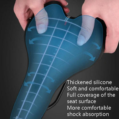 Selle de vélo en GEL de silicone pour VTT, Noire Rouge, Noire Jaune, Noire Bleue