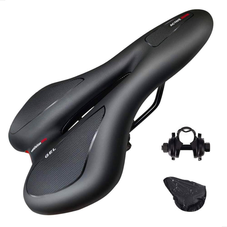 Selle de vélo en GEL de silicone pour VTT, Noire Rouge, Noire Jaune, Noire Bleue