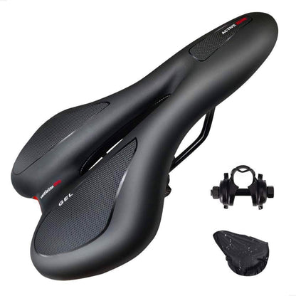 Selle de vélo en GEL de silicone pour VTT, Noire Rouge, Noire Jaune, Noire Bleue