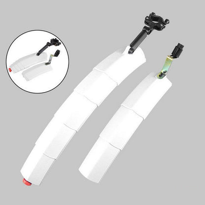 Bicycle Telescopic Folding Mudguard  27.5 Inch Extended Water Retaining LED Taillight