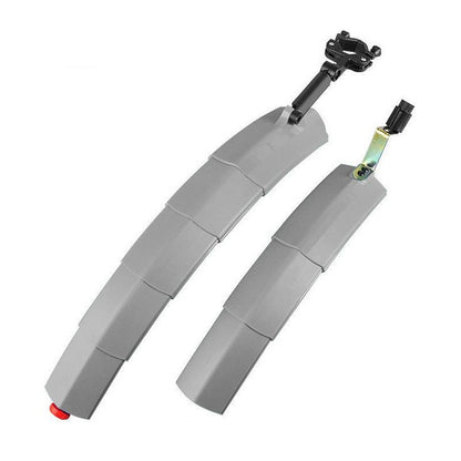 Bicycle Telescopic Folding Mudguard  27.5 Inch Extended Water Retaining LED Taillight