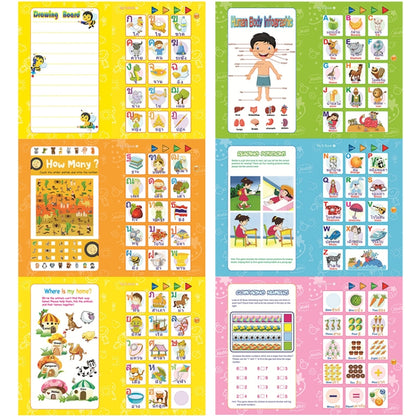 Livre numérique d'apprentissage anglais thaï, Puzzle, Livre audio électrique pour enfants, Orange, Vert