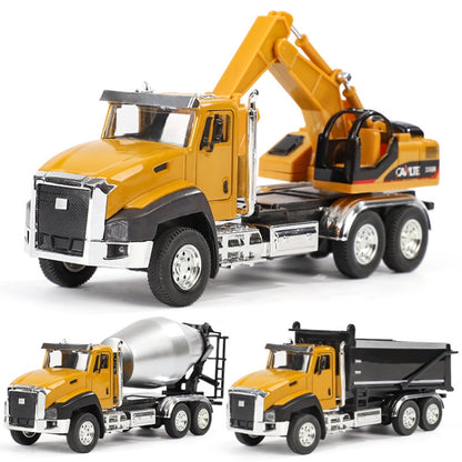 Ensemble de véhicules de chantier jouets pour enfants, modèle de voiture en alliage de simulation, bétonnière, pelleteuse, camion benne