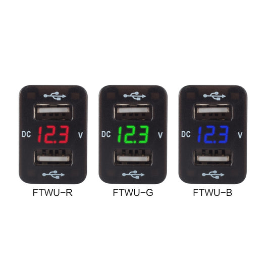 Modification non destructive du chargeur de voiture double USB avec câble, compatible avec les modèles Toyota suivants&nbsp;: FTWU (voyant rouge, vert et bleu), FTWUX (voyant rouge, vert et bleu).