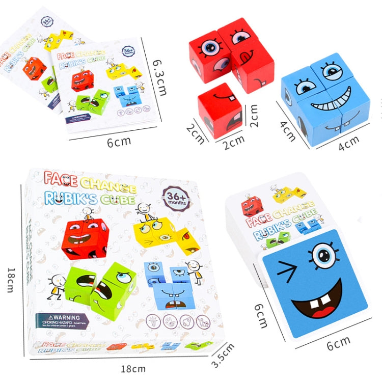 Wooden Children Puzzle Challenge Level Toy Expression Thinking Training Building Block, Small