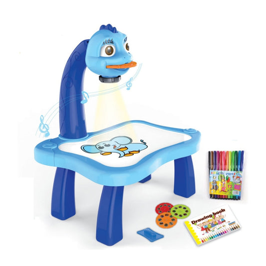 Tableau de projection intelligent pour enfants, ensemble de jouets multifonctionnels pour dessiner, bleu, rose