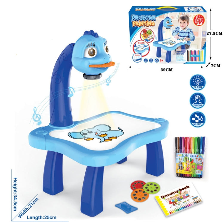 Tableau de projection intelligent pour enfants, ensemble de jouets multifonctionnels pour dessiner, bleu, rose