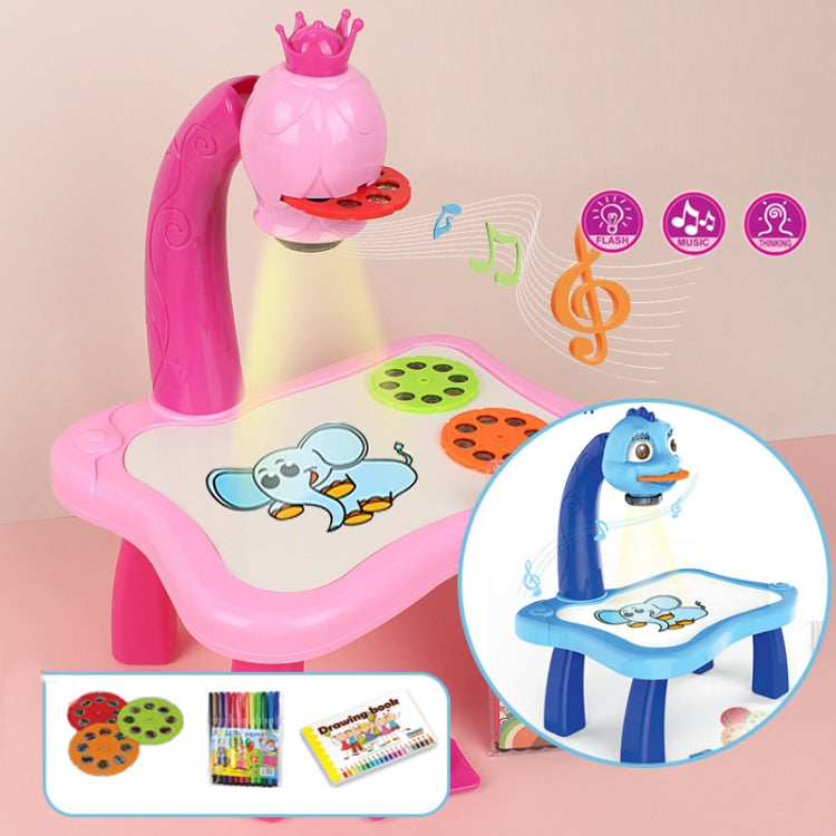 Tableau de projection intelligent pour enfants, ensemble de jouets multifonctionnels pour dessiner, bleu, rose