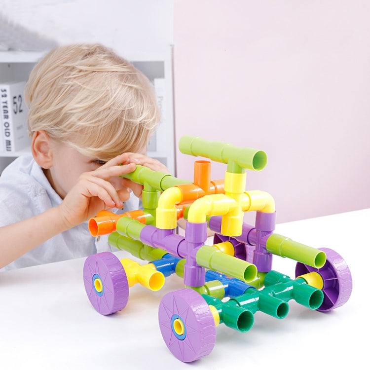 Jouet de construction de blocs de tuyaux en plastique éducatifs pour enfants, 72 pièces/ensemble, blocs de construction de tuyaux en plastique