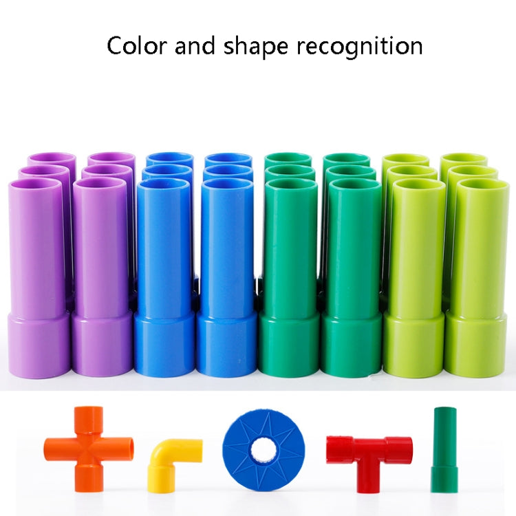 Jouet de construction de blocs de tuyaux en plastique éducatifs pour enfants, 72 pièces/ensemble, blocs de construction de tuyaux en plastique