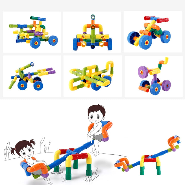 Jouet de construction de blocs de tuyaux en plastique éducatifs pour enfants, 72 pièces/ensemble, blocs de construction de tuyaux en plastique